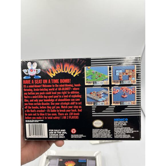 KA-BLOOEY Super Nintendo SNES Original Box with Protective Sleeve - Picture 10 of 16